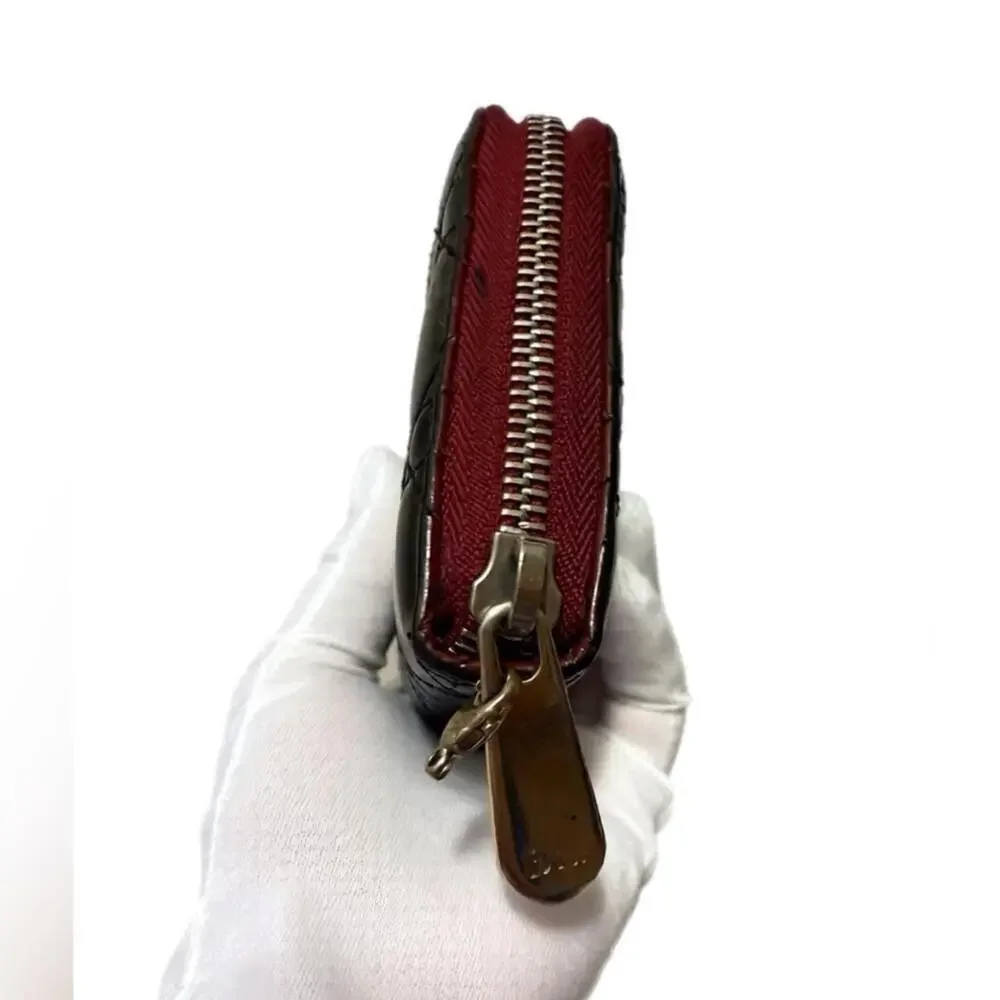 AUTHENTIC Dior Lady Dior Zippy Wallet- REDYED CONDITION